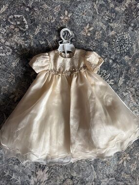 NWT Rare Editions Ivory Baby Girl Dress with Embroidered Bodice